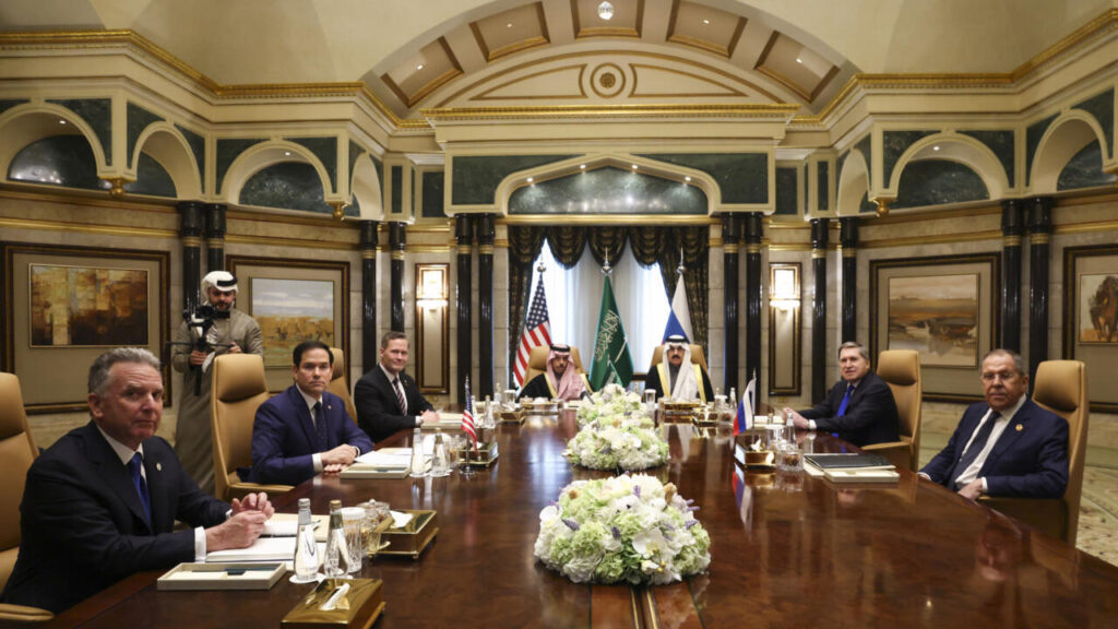 The talks were held without the presence of Ukrainian or European officials. (Photo from AP)