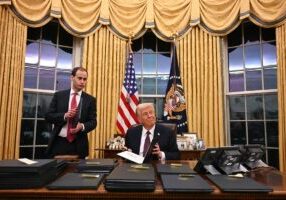 Following his inauguration, President Trump issued a slew of executive orders, including ones impacting U.S. foreign policy. (Photo from Getty Images)