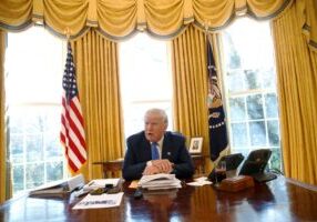 At the 100-day mark, Trump’s approval rating has fallen and he sits below where previous presidents were at similar junctures after the start of their terms. (Photo from Reuters)